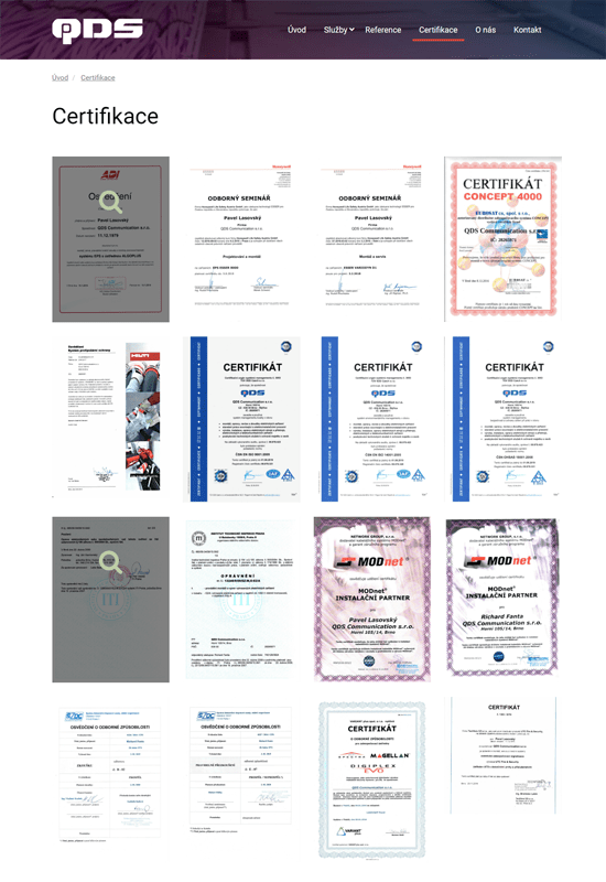 Certifikace QDS - desktop