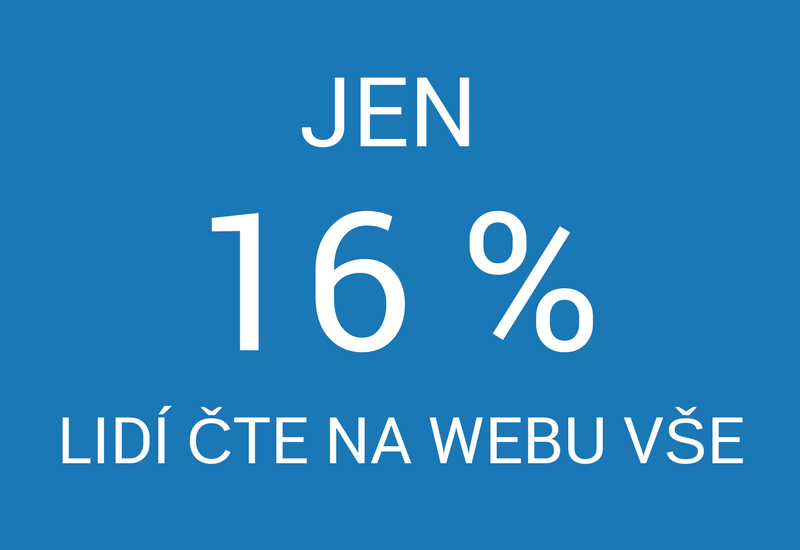 Jen 16 % návštěvníků webů čte všechny texty.